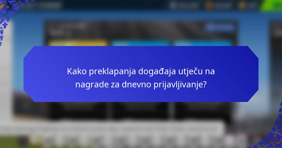 Kako preklapanja događaja utječu na nagrade za dnevno prijavljivanje?