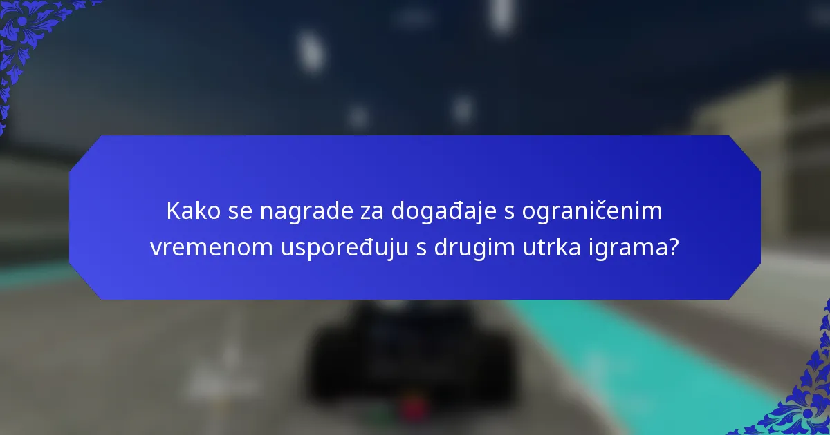 Kako se nagrade za događaje s ograničenim vremenom uspoređuju s drugim utrka igrama?