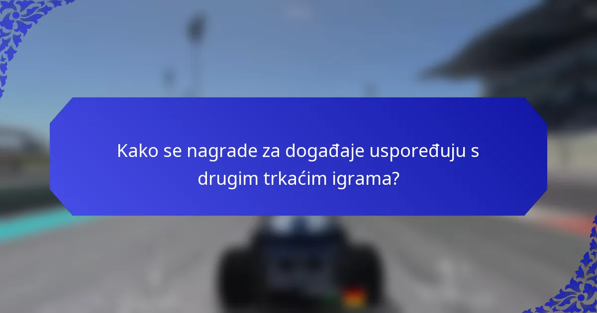 Kako se nagrade za događaje uspoređuju s drugim trkaćim igrama?