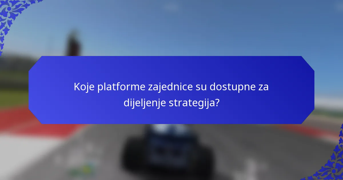 Koje platforme zajednice su dostupne za dijeljenje strategija?